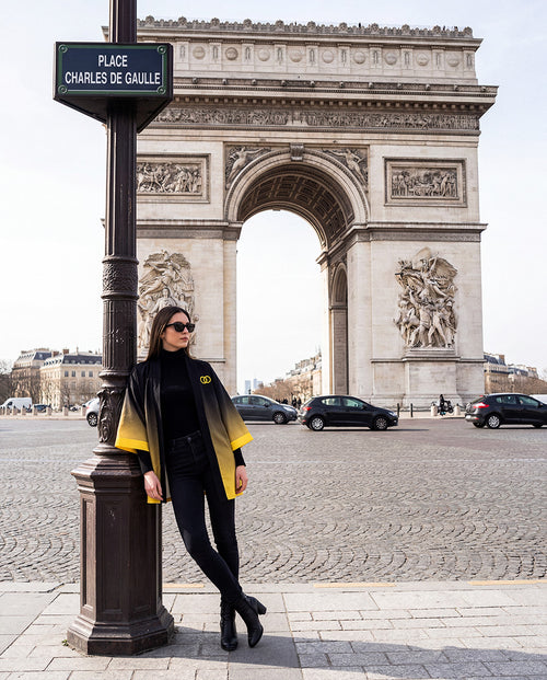 Haori Inversion Jaune en coton sergé biologique — vue 2 sur 7