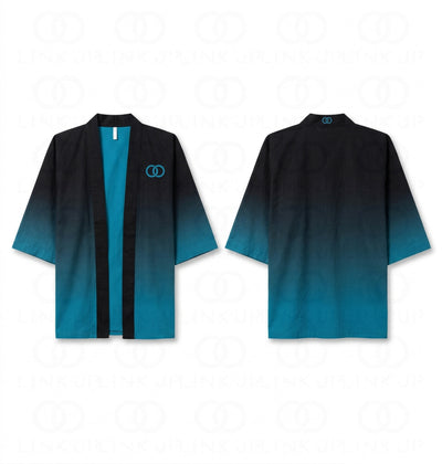 Bleu — veste kimono en coton bio